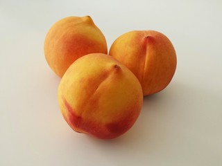 Peaches on white background

