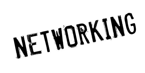 Networking rubber stamp. Grunge design with dust scratches. Effects can be easily removed for a clean, crisp look. Color is easily changed.