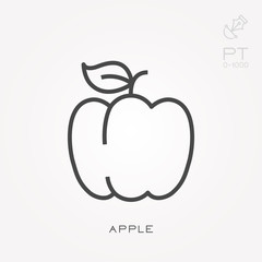 Line icon apple