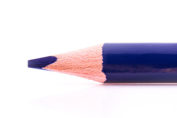Blue of pencil isolated on white background