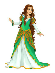 cartoon young princess - smiling beautiful woman / illustration for children © honeyflavour