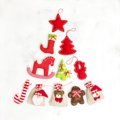 Christmas tree ecoration gift bags Holidays background