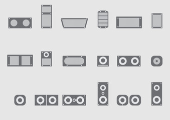 Speakers icon catalogue, Minimalist design, Vector, Illustration
