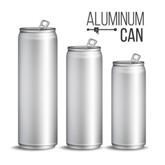 Aluminium Cans Vector. Silver Can. Branding Design. Blank Can Beer Of Soft Drink. Isolated Illustration