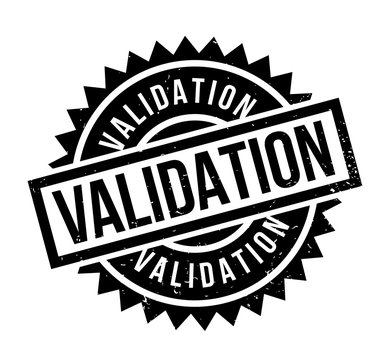 Validation rubber stamp. Grunge design with dust scratches. Effects can be easily removed for a clean, crisp look. Color is easily changed.