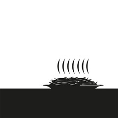 A plate of spaghetti. Vector icon in two colors. Black and white.