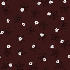 Floral seamless pattern drawn by hand.