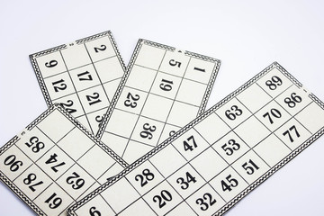 Bingo cards with chips