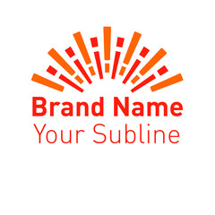 Modern flat logo template. Inspired by sun