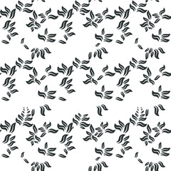 Fototapeta na wymiar seamless black illustration floral pattern
