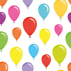 Holiday seamless pattern background with colorful balloons.