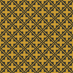 Golden cross seamless pattern, Christmas/new year background, vector