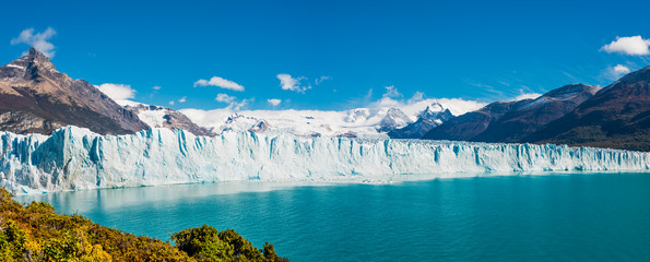 Panorama of glacier Perito Moreno in Patagonia