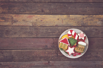 Plate with Christmas cookies