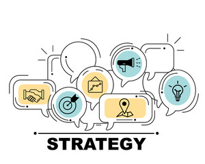 Strategy icons set for business illustration design