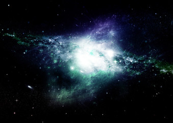 Fototapeta premium Stars, dust and gas nebula in a far galaxy