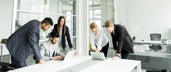 Businesspeople having meeting in conference room.