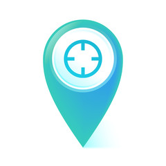 Obraz premium Map Pointer blau - Fadenkreuz