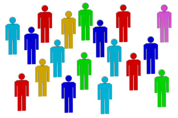 Group of coloured 3D characters