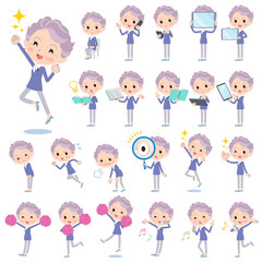 blue one piece old women_2