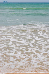 vertical landscape picture, sea water and horizon at the top