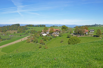 Fototapeta na wymiar Aussicht von Oberbalm, Jura-Seeland, Schweiz