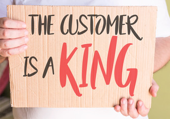 the customer is a king on cardboard