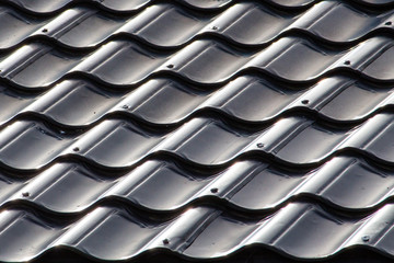 Shiny roof tile rows. Background pattern