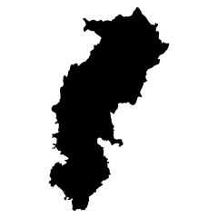 Chhattisgarh black map on white background vector
