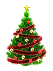 3d neon green Christmas tree