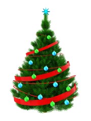 3d dark green Christmas tree