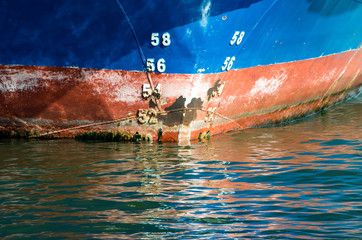 Abstract Close-Up of Ship on Water