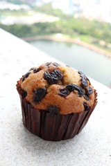 Delicious banana cake and topping