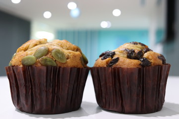 Delicious banana cake and topping