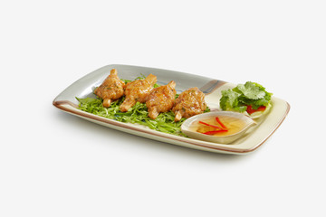 prawn brochette with sugar cane