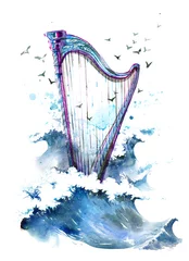 Photo sur Plexiglas Peintures harpe