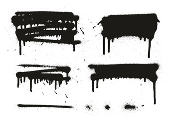 Spray Paint Abstract Vector Backgrounds, Lines & Drips Set 05