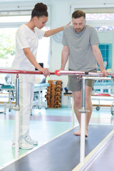 man on walking rehabilitation program