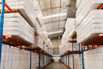 Warehouse storage of retail merchandise shop.