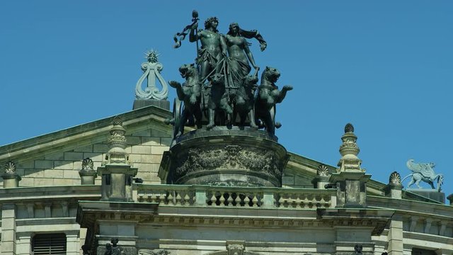 Semperoper, opera house of the Saechsische Staatsoper Dresden (Saxon State Opera), concert hall, Dresden. Saxony, Germany., Jul 2017