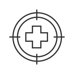 Fototapeta premium Aim on medical cross linear icon