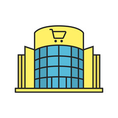 Shopping mall color icon