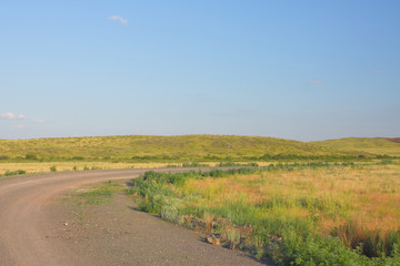 Country road through the downland