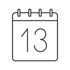 Thirteenth day of month linear icon