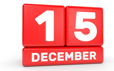 December 15. Calendar on white background.