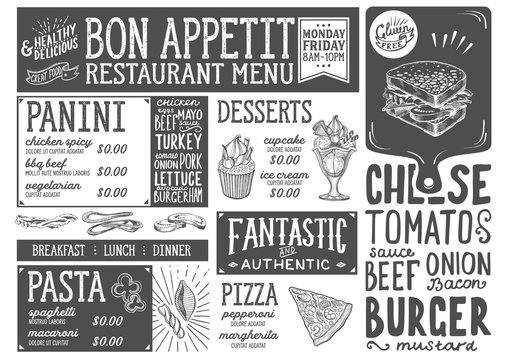 Food menu restaurant template.