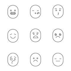 Smiles linear icons set