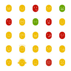 Smileys glyph color icon set