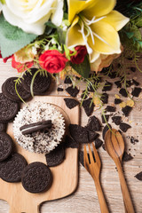Chocolate cookie and cupcake