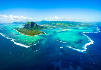 Fototapete Le Morne, Mauritius Luftaufnahme der Insel Mauritius
